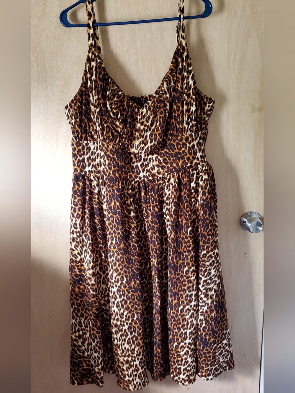 Vixen by Micheline Pitt Vintage Leopard Print Ingenue Dress, Size 3X GUC - Picture 2 of 9